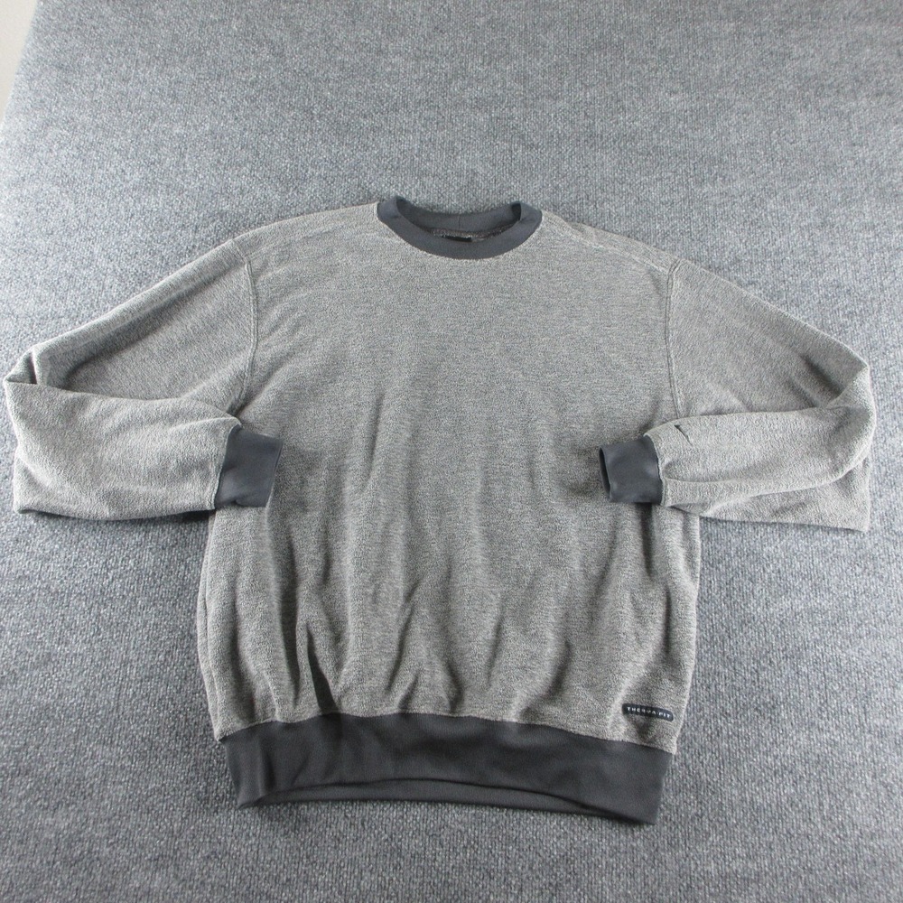Nike Golf Sweatshirt Mens M Gray Therma-FIT Fleece Crew Neck Pullover Swoosh